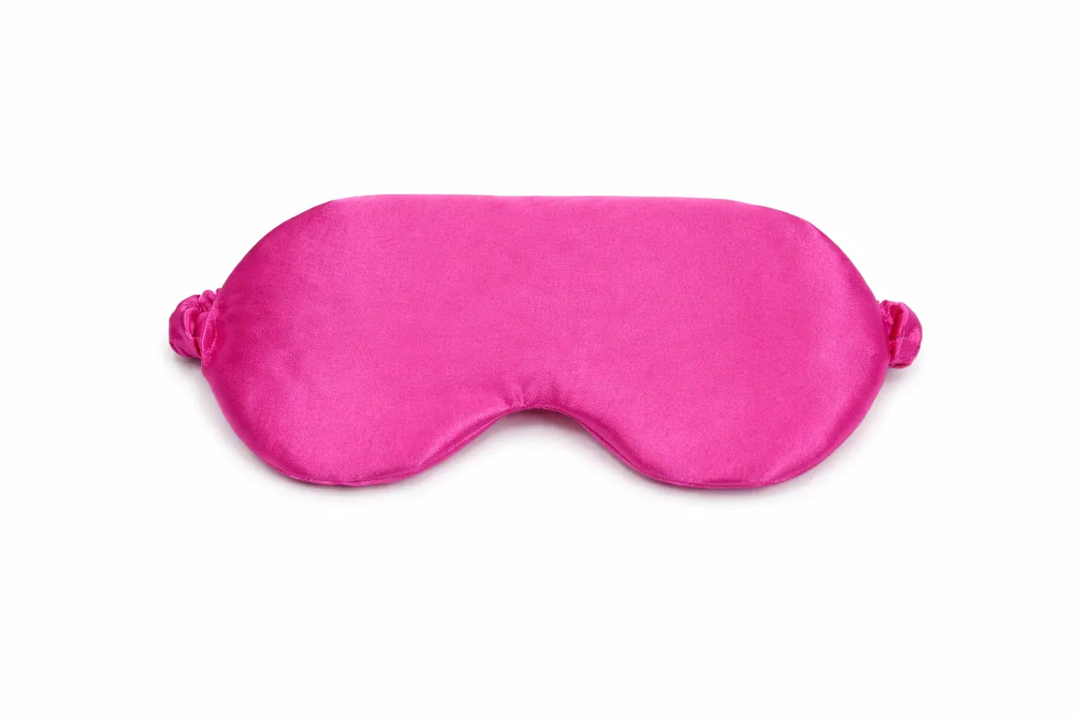 Pembe saten uyku bandı toptan göz maskesi üretimi